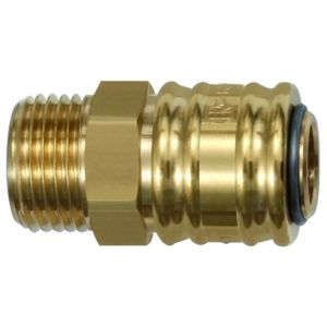 Szybkozłącze jednoręczne z gwintem zewnętrznym, NW 7.2, mosiądz, Riegler