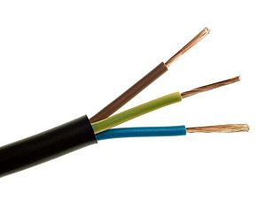 Kabel zasilający OW 3x2.5 mm2, 300/500 V, okrągły