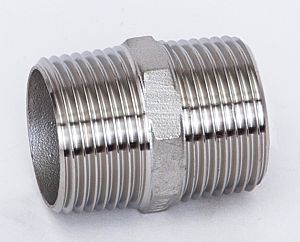 Nypel dwustronny z gwintem zewnętrznym R 1/8" - R 4", stal nierdzewna (1.4408, AISI 316, V4A)