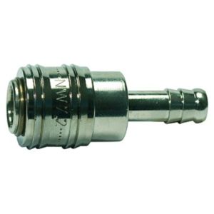 Szybkozłącze jednoręczne z kroćcem na wąż, NW 7.2, niklowany mosiądz, Riegler