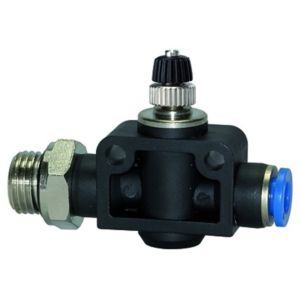 Zawór dławiąco-zwrotny wtykowy z gwintem zewnętrznym, Blue Series, Riegler